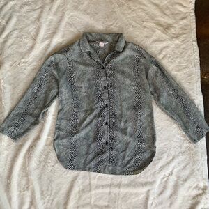 Jean Christophe Clasilk Vintage Patterned Animal Print Button Down Blouse Size M